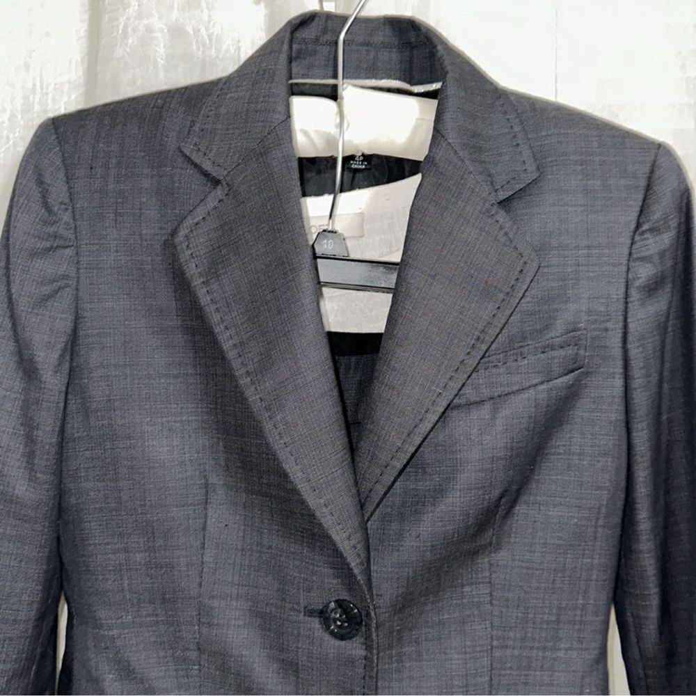 Anne Klein 4P Gray Wool Blend Proffesional Blazer Pant Suit - Picture 4 of 16